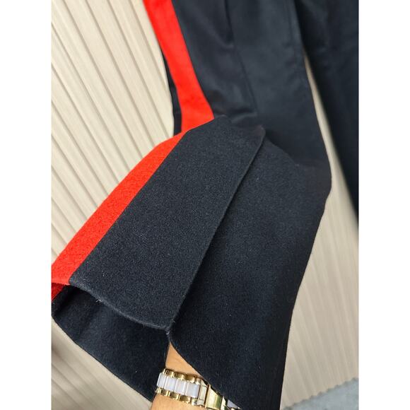 Paco Rabanne Military Pants Virgin Wool Black Red Trim Size US 2 / FR 34 - Picture 9 of 16